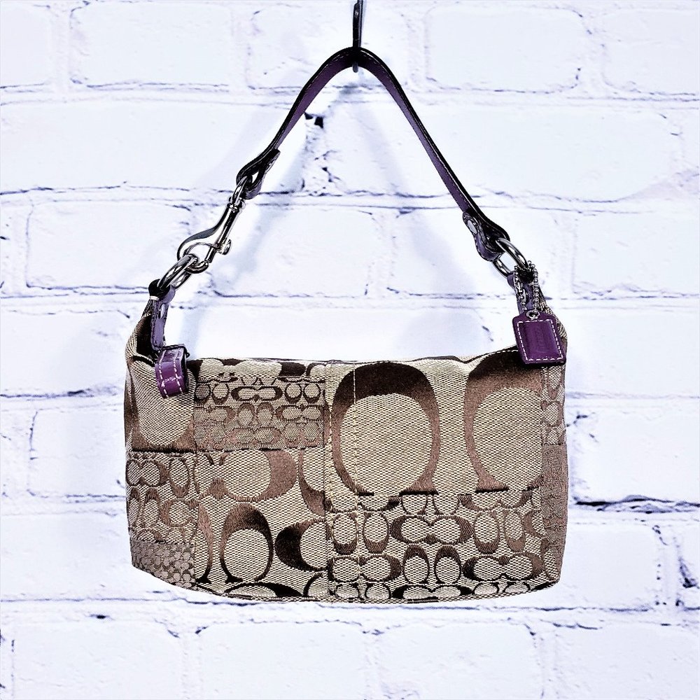 Coach Canvas Brown Tan Handbag Purse C Pattern